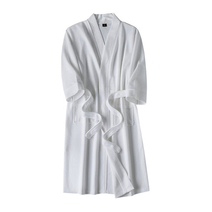 Hotel Bathrobe Women's Spring and Summer Thin Water Absorbent Quick-drying Nightgown Men's Mid-length plus size Hot Spring Swimming Sauna Bath Towel