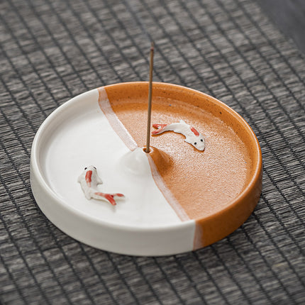 New creative thread incense holder incense tray Candlestick indoor incense burner ceramic home decoration plate incense agarwood sandalwood