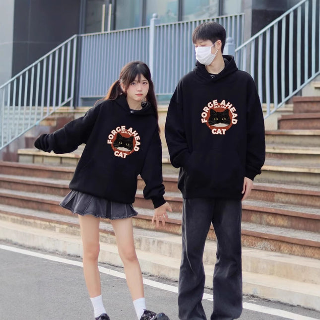 High-grade oversize Men's and Women's Top Special Couple Clothing Autumn and Winter fleece-lined Hooded Sweat Fashion Brand Class Clothes