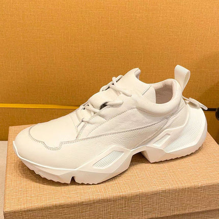 Black Samurai Thick-soled Dad Shoes Korean Trendy Board Shoes Wedge Sports Men's Shoes Cowhide Lace-up Casual Shoes