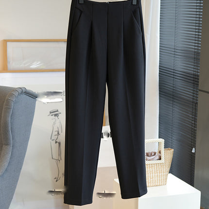 High-grade Straight Pipe Pants Loose Slimming Casual Suit Pants Women's Cropped Harem Pants