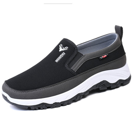 Old Beijing cloth shoes men's breathable soft bottom non-slip shoes tendon bottom men's shoes slip-on canvas work shoes casual shoes
