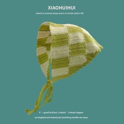 Hot Girl Internet Celebrant Photo Flower French Style Triangle Scarf Headscarf Women's Cute Knitted Hair Band Silk Scarf High-grade Headwear Summer