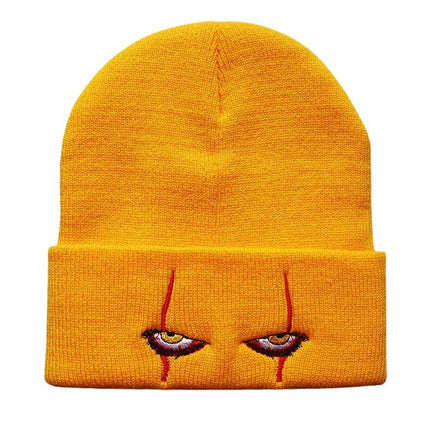 Pennywise scary eyes horror clown eyes knitted hat warm pullover hip hop hat woolen hat
