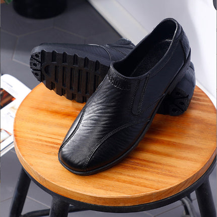 Spring and Autumn Rain Shoes Business Black Imitation Leather Waterproof Shoes Pvc Plastic Anti-Slip Work Rubber Shoes Classic Kitchen Shoes 1218