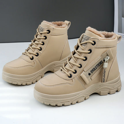 Women's Cotton Shoes Cross-Border Height-Increasing Shoes New Large Size Fashionable Cotton Boots Thick-Soled Comfortable Long Boots Cold-Proof Warm Boots