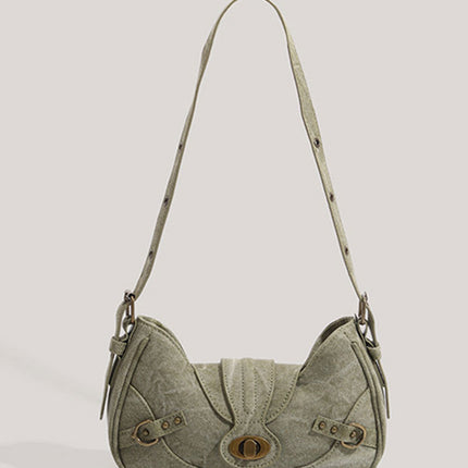 American Style Retro Army Green Shoulder Underarm Bag 2024 Summer New Fashion Distinctive All-match Hot Girl Bag Handbag