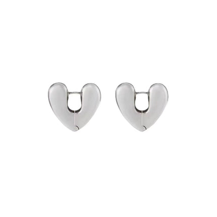 Heart-Shaped Earrings 2026 New Trendy Niche Design High-End 925 Silver Needle Ear Studs Hoop Earrings Ear Clips Women's Ear Accessories