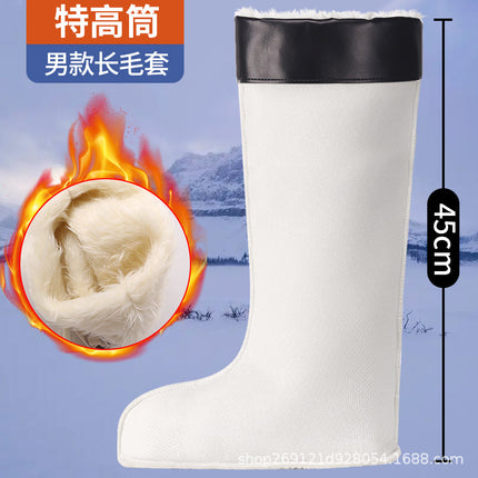Men's High-Top Rain Boots, Warm Cotton Rain Boots, Special Velvet Lining, Women's Rain Boots, Winter Velvet Lining, Mid-Tube Velvet Lining