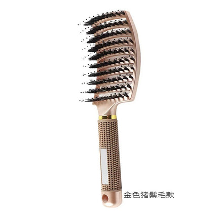 Cross-border Hot Pig Mane Big Bend Comb Fluffy Curly Hair Styling Comb Anti-static Hair Comb Home Hair Massage Comb