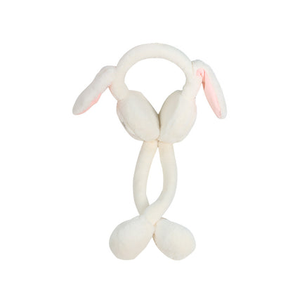 Cute Rabbit Moving Ears Children's Earmuffs Plus Velvet Thickened Cold-proof Warm Student Earmuffs Internet-famous Cartoon Ear Bag