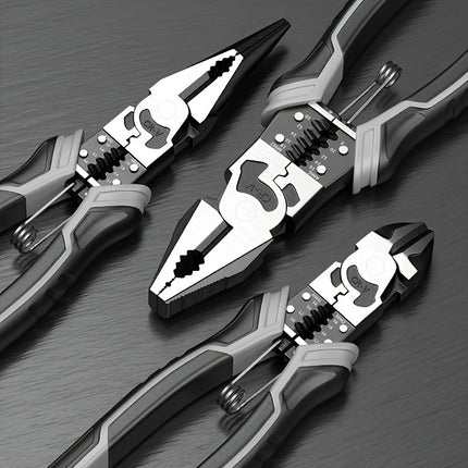 German-Style Multi-Functional Hand Pliers, Industrial-Grade Eccentric Wire Pliers, Needle-Nose Pliers, Diagonal Nose Pliers, Electrician's Special Pliers for Wire Stripping