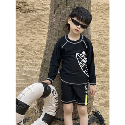 Children's Swimsuit Boy Split Long-Sleeved Professional Training Swimsuit 2025 New Summer Baby Quick-Drying Seaside Vacation