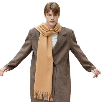 Men's Scarf Autumn and Winter Korean Style Versatile Wool Scarf Women's Winter Warm Solid Color Cashmere Scarf Wholesale