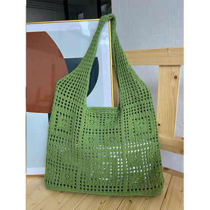Knitted bag vintage mesh hollow simple woven bag women's bag Shoulder Bag bags wool handbag shopping bag