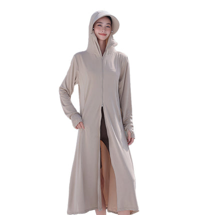 Sun Protection Clothing for Women Summer 2026 New Long Style Full-Body Slim Fit Ice Silk Beach Sun Protection Clothing Anti-Ultraviolet Sun Protection Shirt