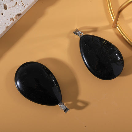 Stall supply natural stone agate pendant opal flat water drop necklace pendant fashion men's and women's jewelry manufacturers wholesale