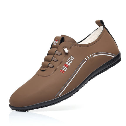 Winter Cotton Soft Leather Men's Shoes Soft Sole Men's Casual Shoes Slip-on Baita Lightweight Driving Pea Shoes Dad's Shoes