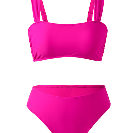 New Bikini Swimsuit Black Sexual Beach Split Swimsuit Shoulder Strap Adjustable High Elastic High Waist Swimsuit Women