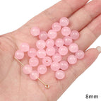 20 pieces/bag / Jelly round beads 8mm aperture about 1mm pink