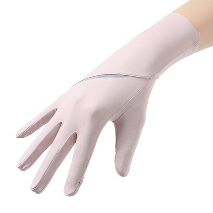 Sun Protection Gloves for Women, Uv Protection, Summer Thin Style, Two-Finger Leakage, Ice Silk, Non-Slip, Electric Bike Riding, Touch Screen, Breathable