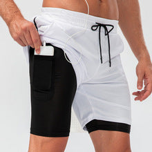 Cross-border European and American Size in stock Fitness Loose Quick-drying Running Ball Sports Mesh Double-layer Fake Two-piece Shorts