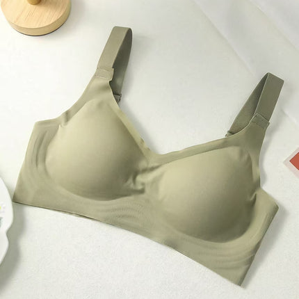 Explosive Underwear Traceless Jelly Soft Support No Steel Ring Cloud Sense Extender Bra Gathering Side Fit Fixed Cup plus size