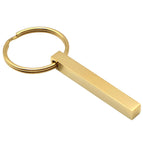 Glossy without lettering / Gold strip keychain