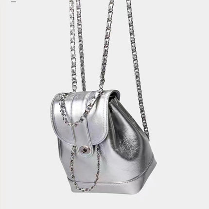 Shoulder Chain Bag New Simple Contrast Color All-match High-end Women's Bag Korean-style Ins-style Niche Backpack