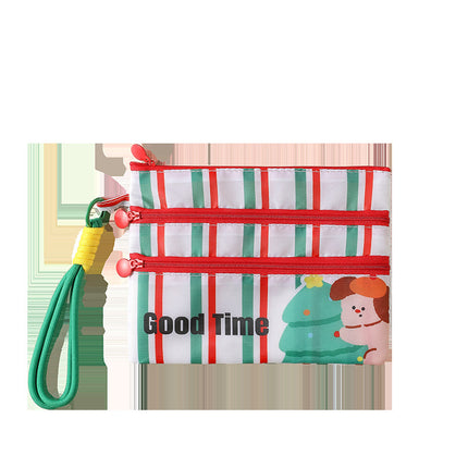 Plaid Contrasting Color Id Cosmetics Bag Travel Abroad Id Card Passport Ticket Card Bag Portable Multi-Functional Carry-On Bag