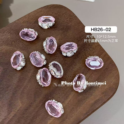New Nail Art Accessories with Transparent Base and Stacked Diamonds, High-End Easy-To-Burst Style, Versatile Pigeon Egg Nail Accessories, Finished Diamonds