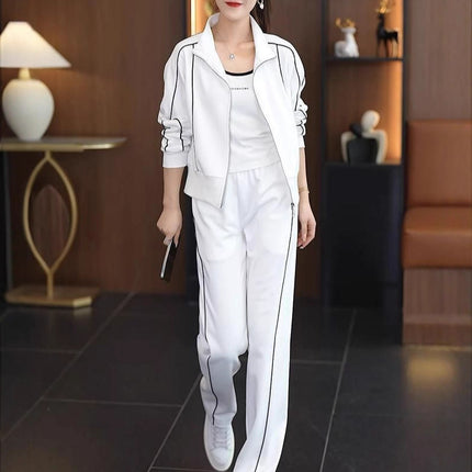 Autumn New Fashion Casual Stylish Slimming Cardigan Set Sports Women's Age-Reducing Sweatshirt and Sweatpants Two-Piece Set
