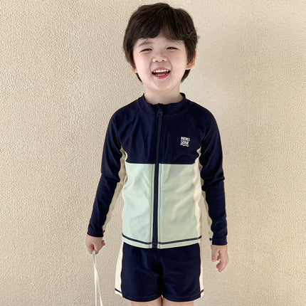Children's Swimsuit Boys' Swimsuit 2025 New Boys' Swimming Trunks Split Swimsuit Suit High-End Wetsuit Trendy