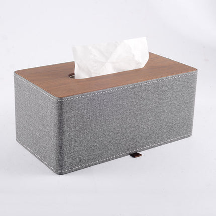 Light Luxury Fashion Paper Box Creative Household High-end Leather Tissue Box Dining Table Coffee Table Paper Box with LOGO