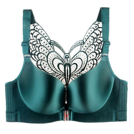 Wholesale Front Button Non-Wired Large Size Bra for Fat Girls Push-Up Adjustable Beautiful Back Seamless Thin Sexy Intimates