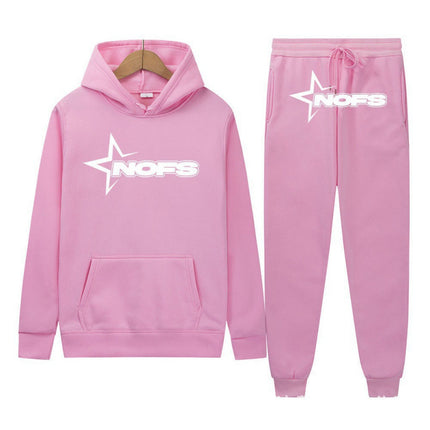 Y2K New Long Sleeve Noes Hoodie Suit Sweatshirt Two-Piece Punk Band Rock Clothing Streetwear