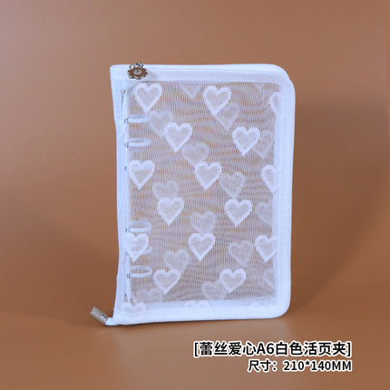 Star-chasing storage loose-leaf hand ledger case zipper bag PVC loose-leaf notebook detachable A5A6M5 small three-hole