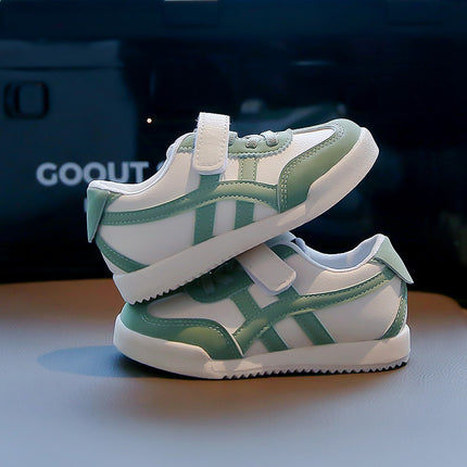 Children's Forrest Gump Shoes Leather 2025 Spring and Autumn New Girls White Shoes Velcro Board Shoes Korean Style Boys' Casual