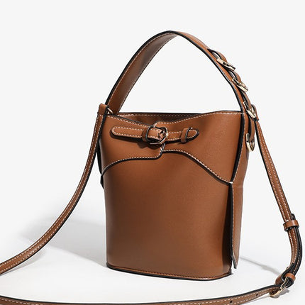 ZA home Spain cross-border women's bag 2025 tide new buckle portable bucket bag shoulder messenger bag a generation of hair