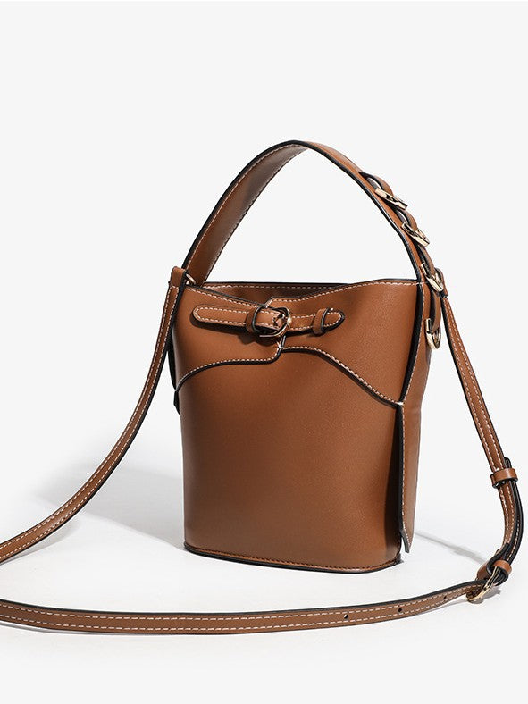 ZA home Spain cross-border women's bag 2025 tide new buckle portable bucket bag shoulder messenger bag a generation of hair