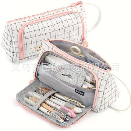 Triangular Pencil Case with Large Capacity and Multi-Functional Features, Korean-Style Ins-Style Stationery Box for Middle and High School Students, Direct from the Manufacturer