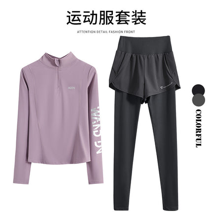 Winter zipper running top fitness new suit sports long sleeve autumn and winter quick drying yoga professional outdoor training