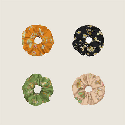 Summer New War Horse Tassel Women's Twill Silk Decoration Large Intestine Hair Band Headwear Hair Accessories Hair Band Horsetail Tie Headband