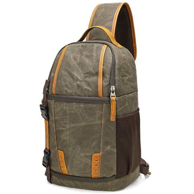 Photography Bag Canvas Wear-Resistant Camera Bag Single Shoulder Crossbody Chest Bag Slr Digital Bag Storage Crossbody Camera Breathable