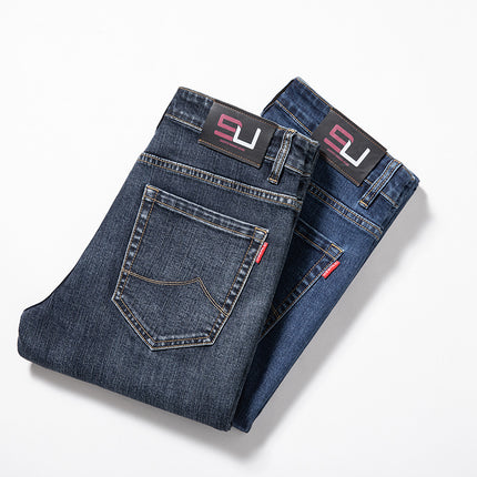 2024 spring new men's light business jeans men's fashion men's jeans small straight pants