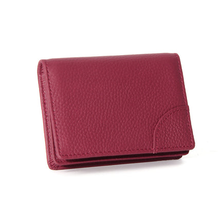 Foreign Trade Top Layer Cowhide Card Bag Coin Purse Lightweight Simple Japanese Style Large Capacity Business Card Bag Certificate Genuine Leather Card Case