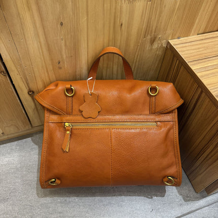 2025 New Retro Large Capacity Backpack Women's Vegetable Tanned Cowhide Casual Commuting Backpack Genuine Leather Briefcase