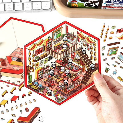 infeelme three-dimensional landscaping stickers open today in the fourth bomb series students DIY decorative sticker bag