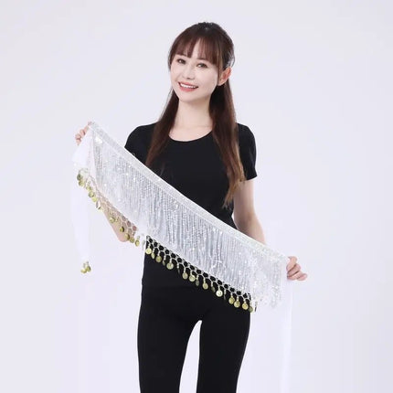 HALLOWEEN Hip for Belly Dance Indian Dance Performance Waist Chain with Belt Skirt Waist Towel Sequins Tassel