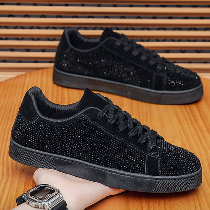 Men's Nightclub Casual Shoes Hot Drilling Social Men's Board Shoes Fashion Trend sneaker Niche Hong Kong Style Spirit Men's Shoes